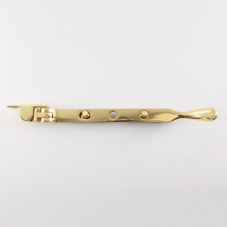 This is an image of a Carlisle Brass - Bulb End Casement Stay - Polished Brass that is availble to order from T.H Wiggans Architectural Ironmongery in Kendal in Kendal.