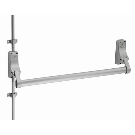 This is an image of a Eurospec - Pushbar Panic Bolt - Silver that is availble to order from T.H Wiggans Architectural Ironmongery in Kendal in Kendal.