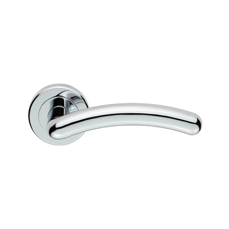 This is an image of Serozzetta - Noxia Lever On Rose - Polished Chrome available to order from T.H Wiggans Architectural Ironmongery in Kendal, quick delivery and discounted prices.