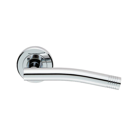 This is an image of Serozzetta - Carolina Lever On Rose - Polished Chrome available to order from T.H Wiggans Architectural Ironmongery in Kendal, quick delivery and discounted prices.